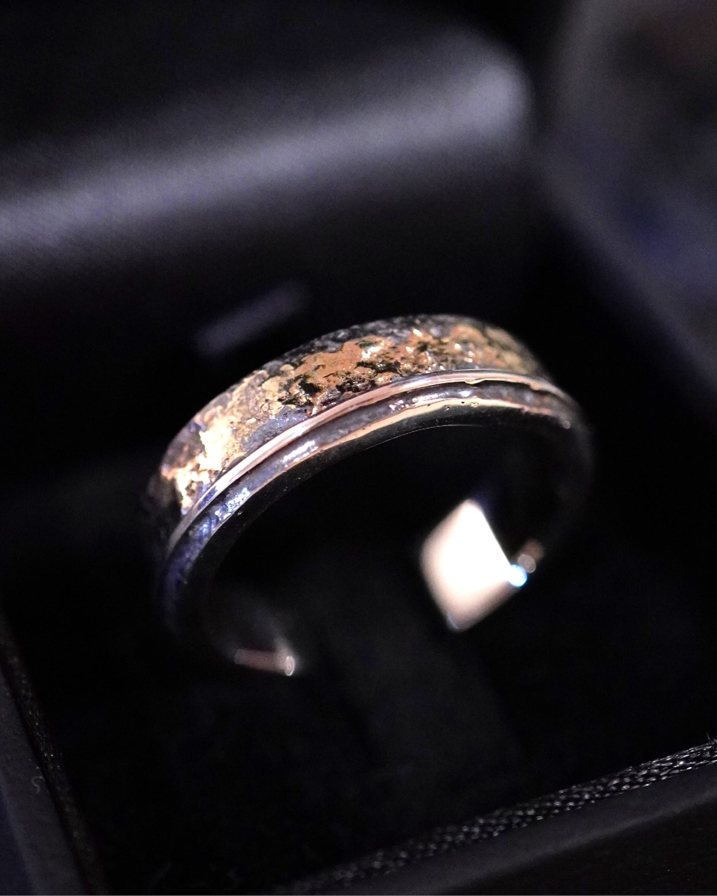 Modèle Kintsugi, argent et or 18 carats incrusté (argent 940 hypoallergénique)