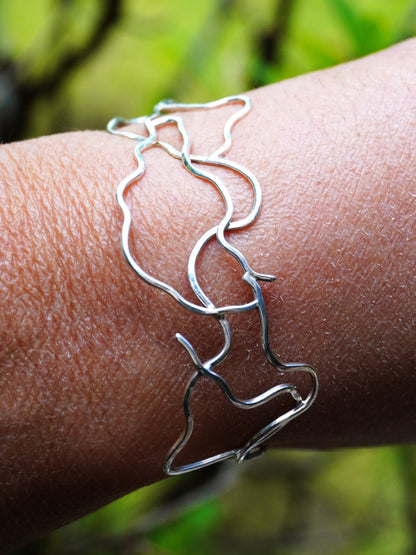 Bracelet manchette racine  (argent 940 hypoallergénique)