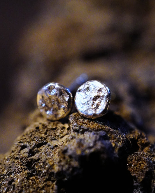 Puces d'oreilles, argent réticulé (argent 940 hypoallergénique)