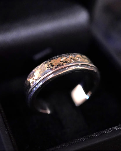 Modèle Kintsugi, argent et or 18 carats incrusté (argent 940 hypoallergénique)
