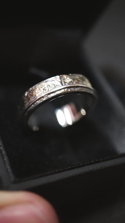 Modèle Kintsugi, argent et or 18 carats incrusté (argent 940 hypoallergénique)