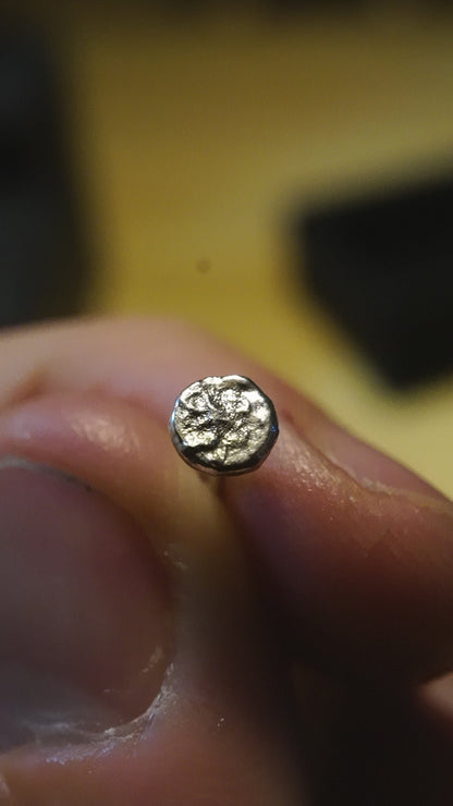 Puces d'oreilles, argent réticulé (argent 940 hypoallergénique)